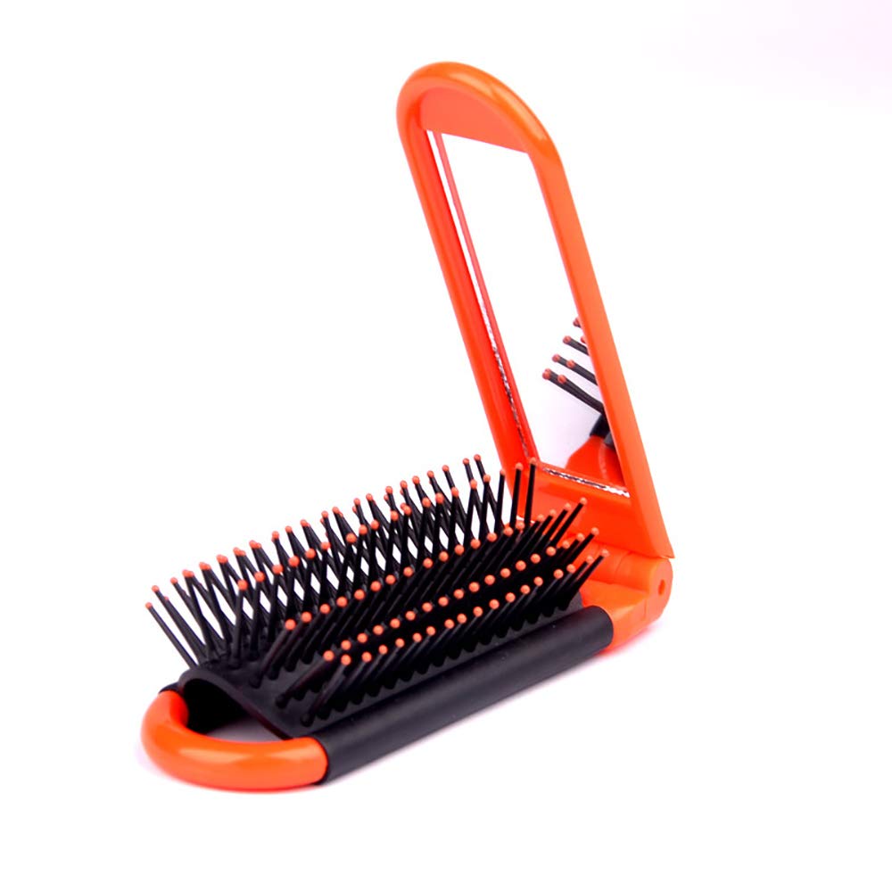 Amazon | SAMZO 4本 鏡付き 折りたたみヘアブラシ ミラー付き